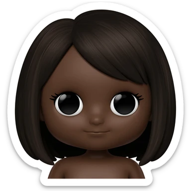 Black doll sticker