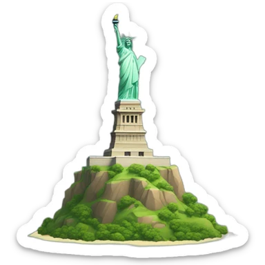 A Mountain With The Statue Of Liberty I Can't See This Stuff sticker