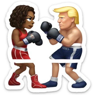 kamala harris and donald trump boxing sticker