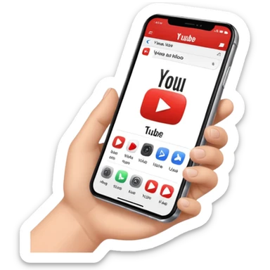 iPhone on YouTube app with viral video sticker