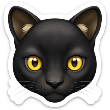 Cute small face black puma sticker
