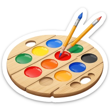 Paint pallete with pencil sticker