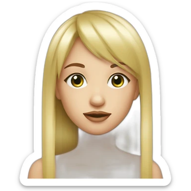 Fille aux yeux vert blonde avec yne frange sticker