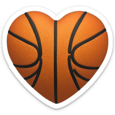 basketball shaped heart sticker