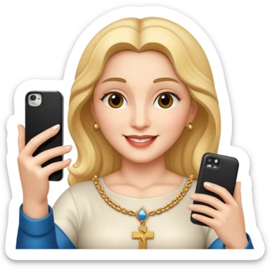 emoji della madonna che si scatta un selfie 
 sticker
