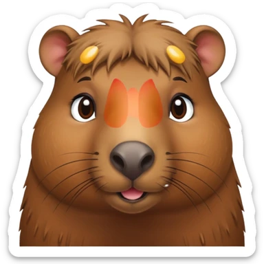 Capibara tierno enamorado sticker