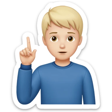 Ein Junge der Mittelfinger zeigt sticker