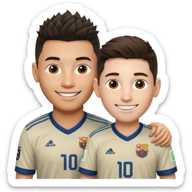 Prime noodle hair ronaldo and prime 2012 messi Smiling in one Photo  sticker