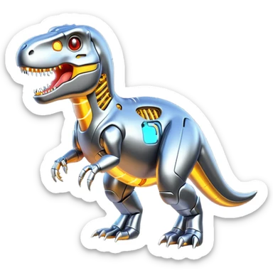 I want an icon combining a t-rex with AI sticker