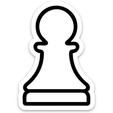 chess pawn icon, stylized, minimal, clear outlines, flat design, modern icon style sticker