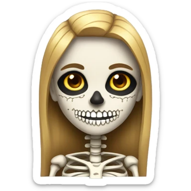 Girl made out of skeleton  sticker