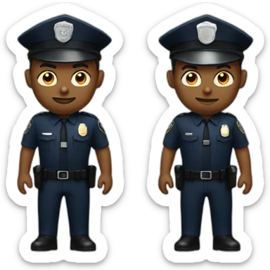 Policemen and black man sticker