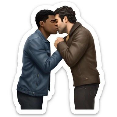 john boyega kissing oscar isaac  sticker
