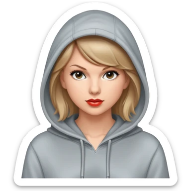 Taylor Swift wearing a hoodie sticker