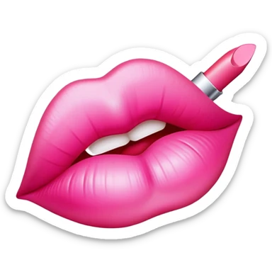 pink kiss mark sticker