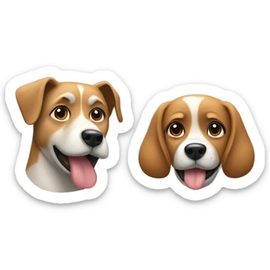 Left one is a dog right one is a woman sticker