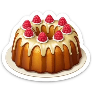  bundt cake with raspberries in it sticker