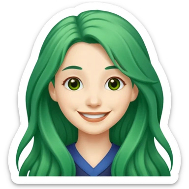 long green haired fantastic woman sticker