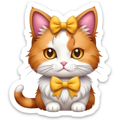 Bows on a cat sticker