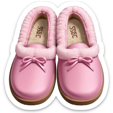 Pink ugg slippers that r low and fuzzy but a light pink sticker