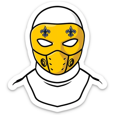 Louisiana themed ski mask with New Orleans Saints black and gold colors sticker