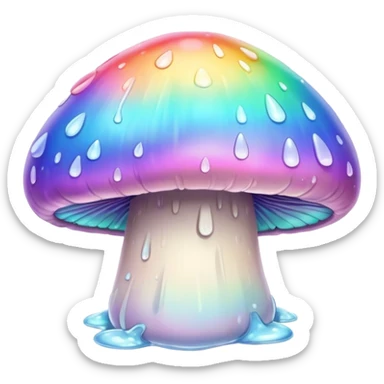  melting pastel rainbow mushroom  sticker