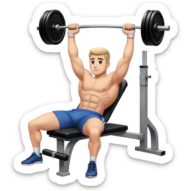 a man doing bench press exercise for chest sticker
