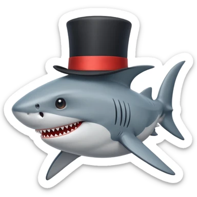 Shark with a top hat.← sticker
