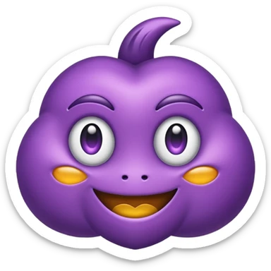 Crea un emoji de moño morado sticker