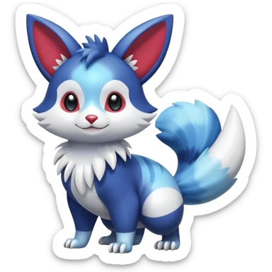 Shiny Exotic Colorful Gradients Furret-Meowstic-Zangoose-Hybrid (Full body) sticker
