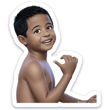 smiling boy with black hair sticker