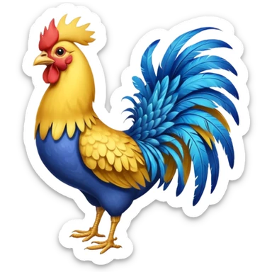 COCK BLUE AND YELLOW COLOR sticker