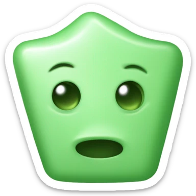 I want you to draw a light green soap, it's a triangular shape overall, but it looks like a muzzle, so it's rounded at the top. sticker