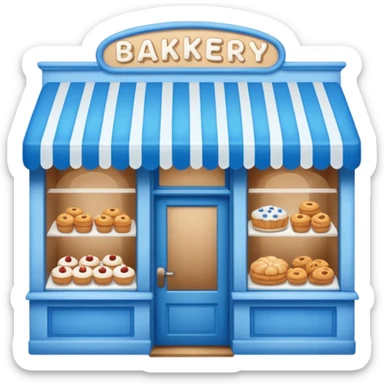 blue bakery store sticker