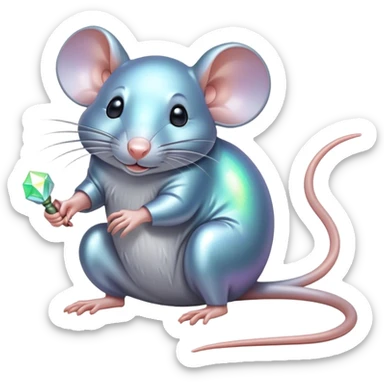 Holographic rat sticker