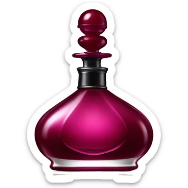 fancy perfume bottle black cherry colored sticker