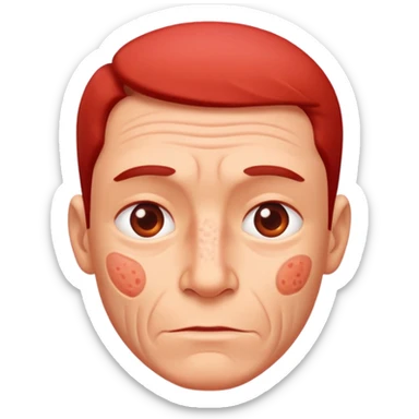 male face Skin issues - red pimples, wrinkles sticker