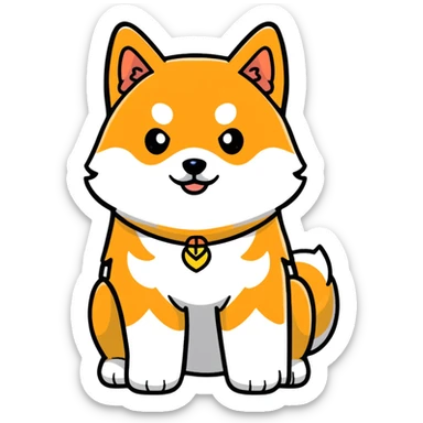 Cute black Shiba Inu full body sticker