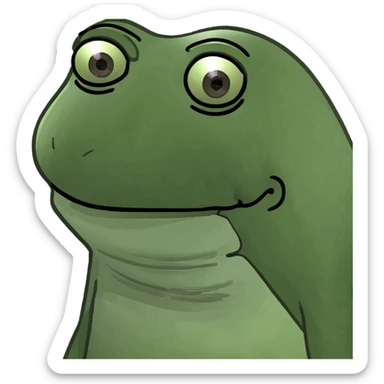 Pepe the Frog as a green bufo frog meme sticker