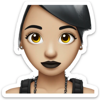 Goth girl with facial piercings  sticker
