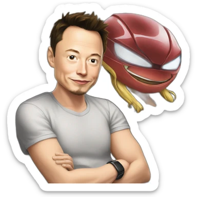 elon musk habiller en luffy sticker