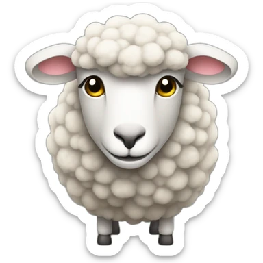 a sheep doing programming sticker