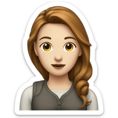 young white woman with brown hair who smokes sticker