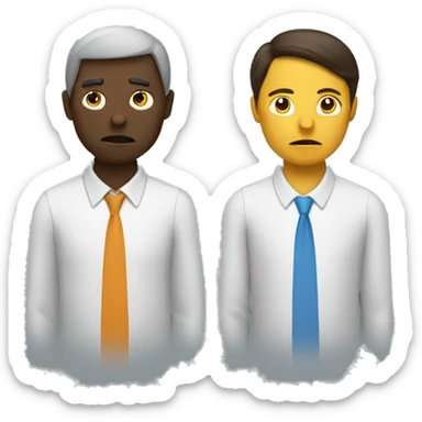 2 people talking to each other, one is calm, another is angry sticker