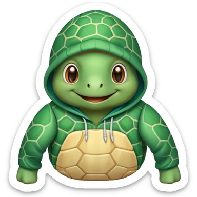 Turtle wearing a hoodie sticker