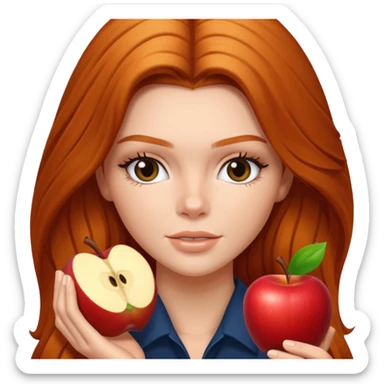 ginger Kendall Jenner with long hair apple emoji  sticker