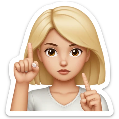 Girl holding fake finger gun to head  sticker