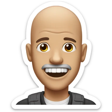 Bald guy with ugly teeth sticker