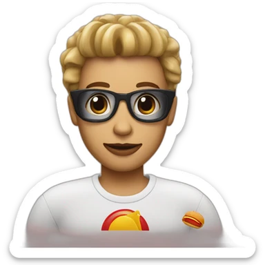 Human With mc Donalds logo ellbows sticker