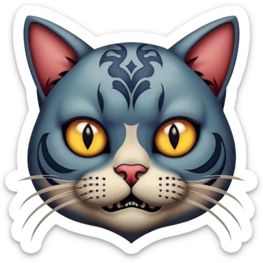 tattooed-scary-looking-cat-with-heavy-face-tattoes sticker